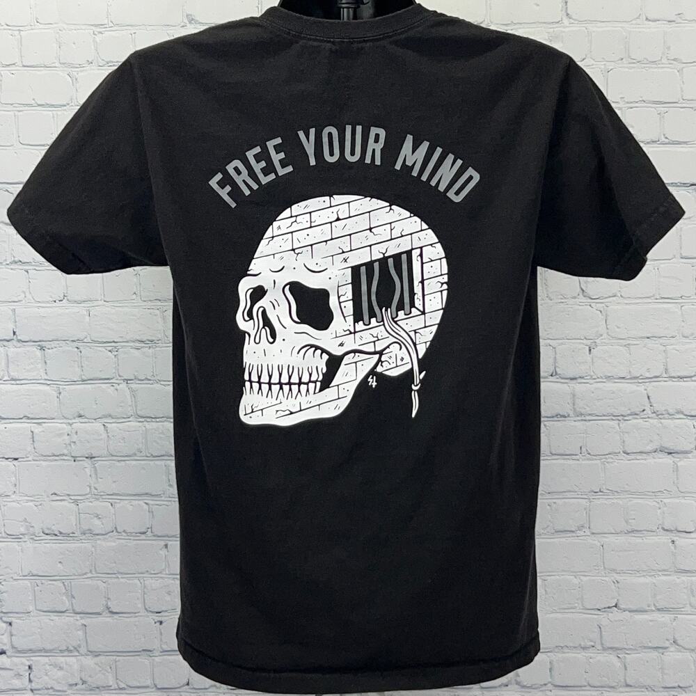 Lurking Class Sketchy Tank Free Your Mind Skull T Shirt M Medium Black Skater